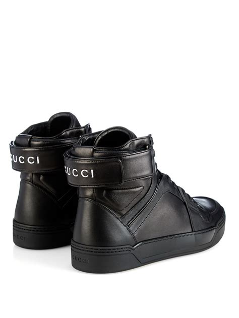 black leather gucci high top sneakers|Gucci ultrapace sneakers.